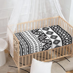 Dark Grey Aztec Pattern Print Baby Crib Sheet