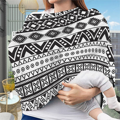 Dark Grey Aztec Pattern Print Baby Seat Cover