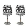 Dark Grey Aztec Pattern Print Bar Stool Covers