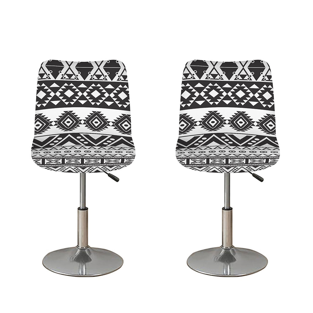 Dark Grey Aztec Pattern Print Bar Stool Covers