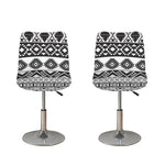 Dark Grey Aztec Pattern Print Bar Stool Covers
