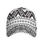 Dark Grey Aztec Pattern Print Baseball Cap