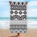 Dark Grey Aztec Pattern Print Beach Towel