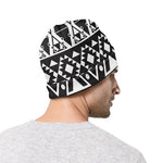 Dark Grey Aztec Pattern Print Beanie
