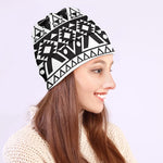 Dark Grey Aztec Pattern Print Beanie
