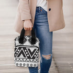 Dark Grey Aztec Pattern Print Bible Tote Bag