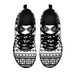 Dark Grey Aztec Pattern Print Black Running Shoes