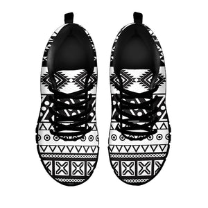 Dark Grey Aztec Pattern Print Black Running Shoes