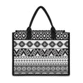 Dark Grey Aztec Pattern Print Canvas Tote Bag