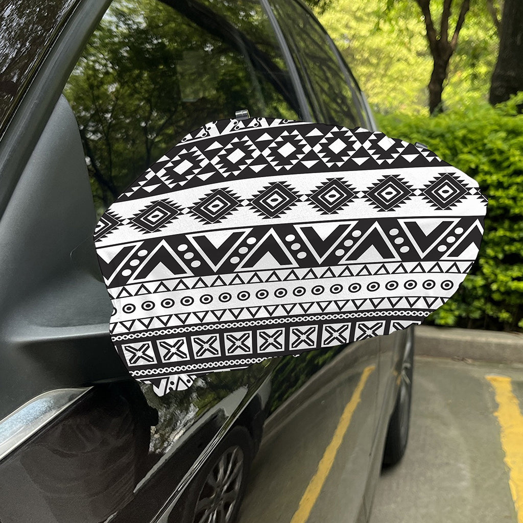 Dark Grey Aztec Pattern Print Car Side Mirror Covers