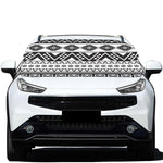 Dark Grey Aztec Pattern Print Car Windshield Snow Cover