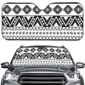 Dark Grey Aztec Pattern Print Car Windshield Sun Shade