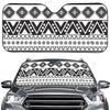 Dark Grey Aztec Pattern Print Car Windshield Sun Shade