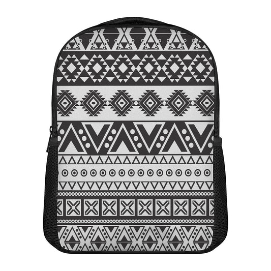 Dark Grey Aztec Pattern Print Casual Backpack