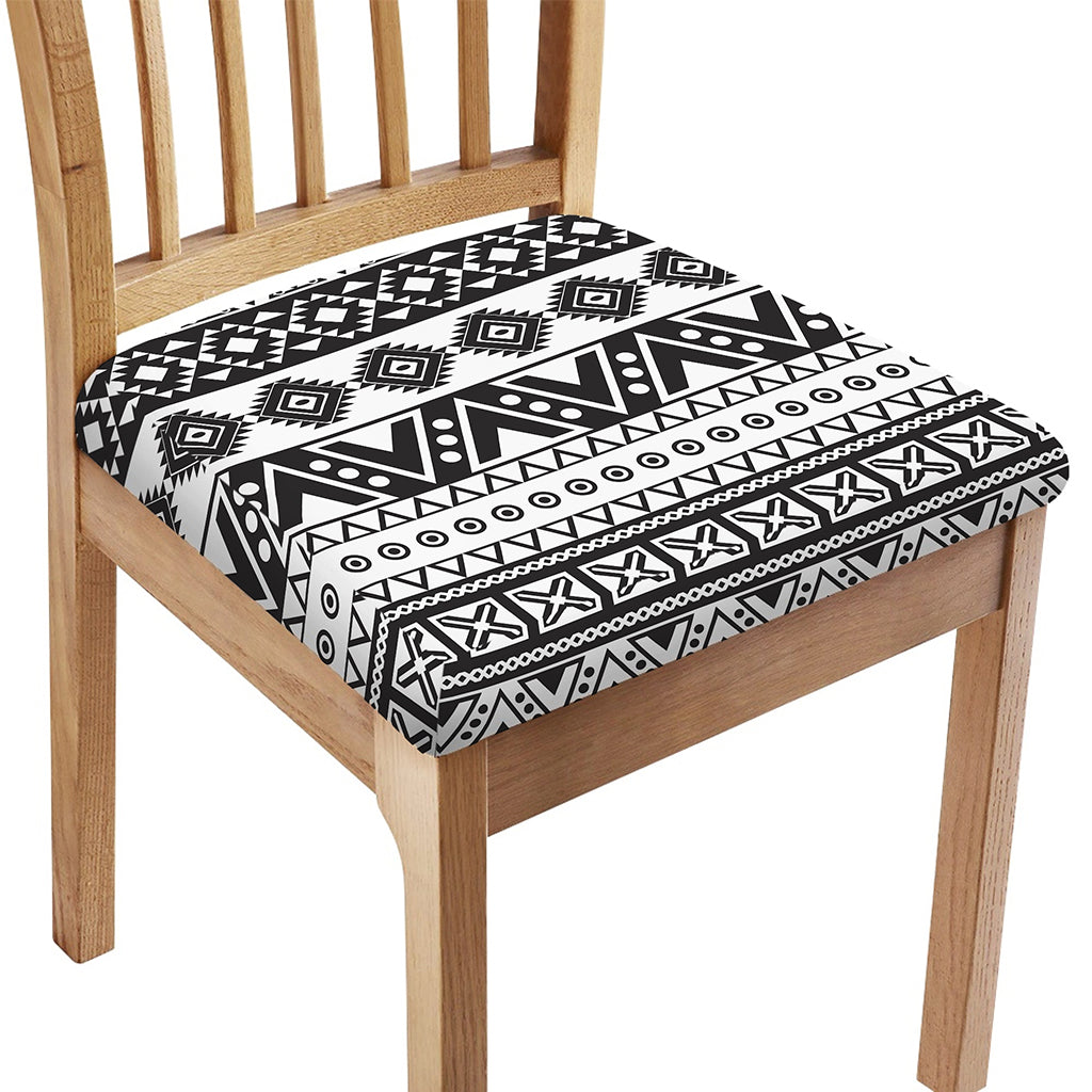 Dark Grey Aztec Pattern Print Chair Cushion Cover