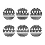 Dark Grey Aztec Pattern Print Coaster Set