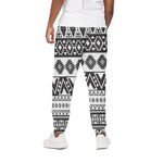 Dark Grey Aztec Pattern Print Cotton Pants