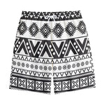 Dark Grey Aztec Pattern Print Cotton Shorts