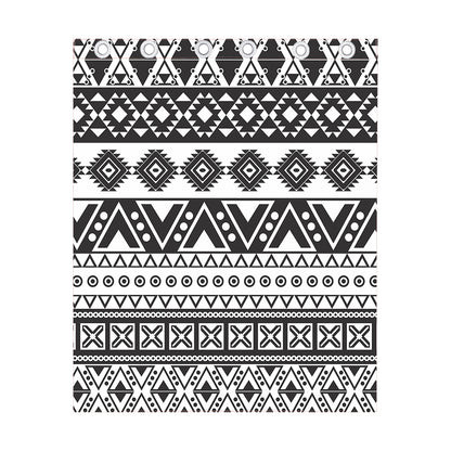 Dark Grey Aztec Pattern Print Curtain
