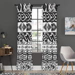 Dark Grey Aztec Pattern Print Curtain