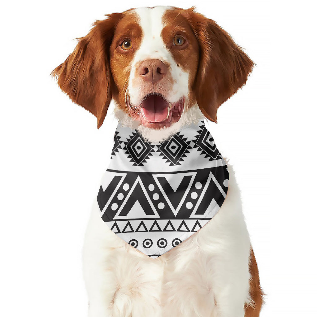 Dark Grey Aztec Pattern Print Dog Bandana