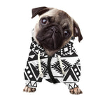 Dark Grey Aztec Pattern Print Dog Zip Up Hoodie
