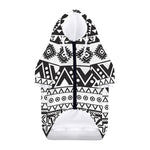 Dark Grey Aztec Pattern Print Dog Zip Up Hoodie
