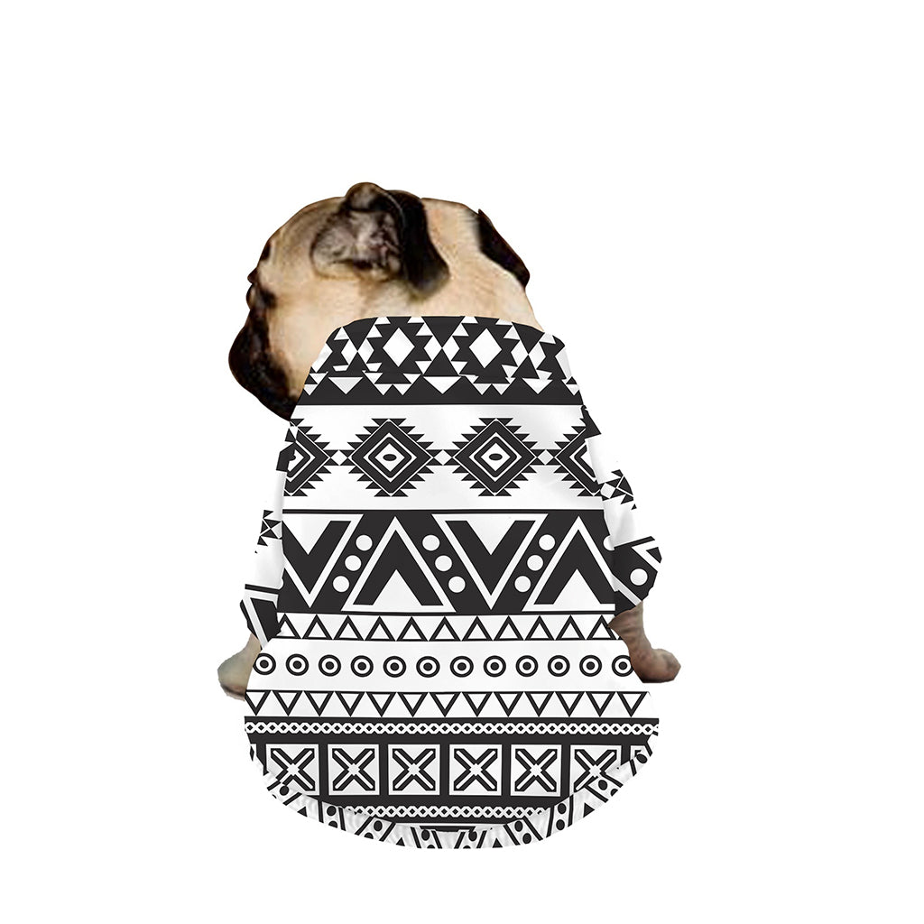 Dark Grey Aztec Pattern Print Dog Zip Up Jacket