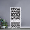 Dark Grey Aztec Pattern Print Door Sticker