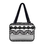 Dark Grey Aztec Pattern Print Double Strap Bible Bag