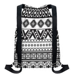 Dark Grey Aztec Pattern Print Drawstring Backpack