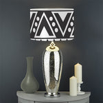 Dark Grey Aztec Pattern Print Drum Lamp Shade