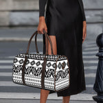 Dark Grey Aztec Pattern Print Duffle Bag