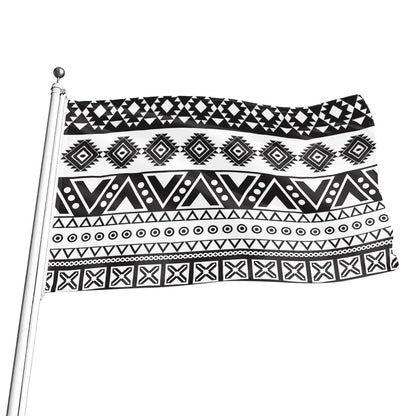 Dark Grey Aztec Pattern Print Flag