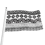 Dark Grey Aztec Pattern Print Flag
