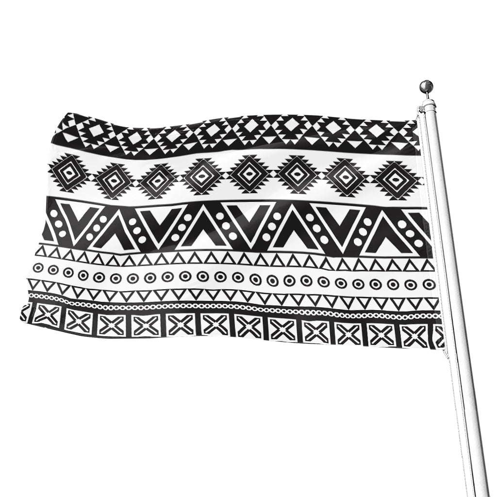 Dark Grey Aztec Pattern Print Flag
