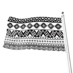 Dark Grey Aztec Pattern Print Flag