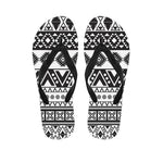 Dark Grey Aztec Pattern Print Flip Flops