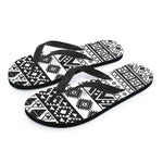 Dark Grey Aztec Pattern Print Flip Flops