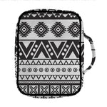 Dark Grey Aztec Pattern Print Front Pocket Bible Bag