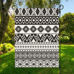 Dark Grey Aztec Pattern Print Garden Flag