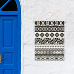 Dark Grey Aztec Pattern Print Garden Flag