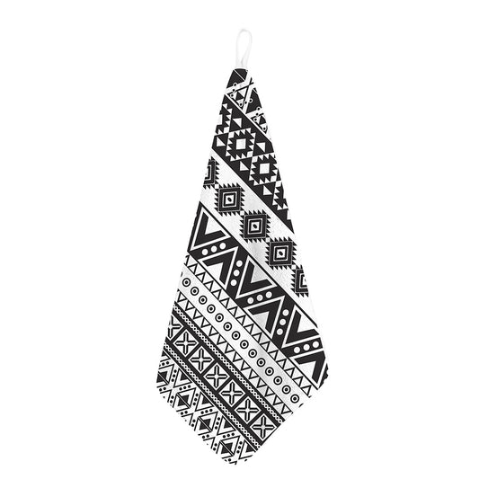 Dark Grey Aztec Pattern Print Hand Towel