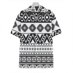 Dark Grey Aztec Pattern Print Hawaiian Shirt