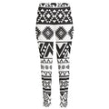 Dark Grey Aztec Pattern Print High-Waisted Pocket Leggings