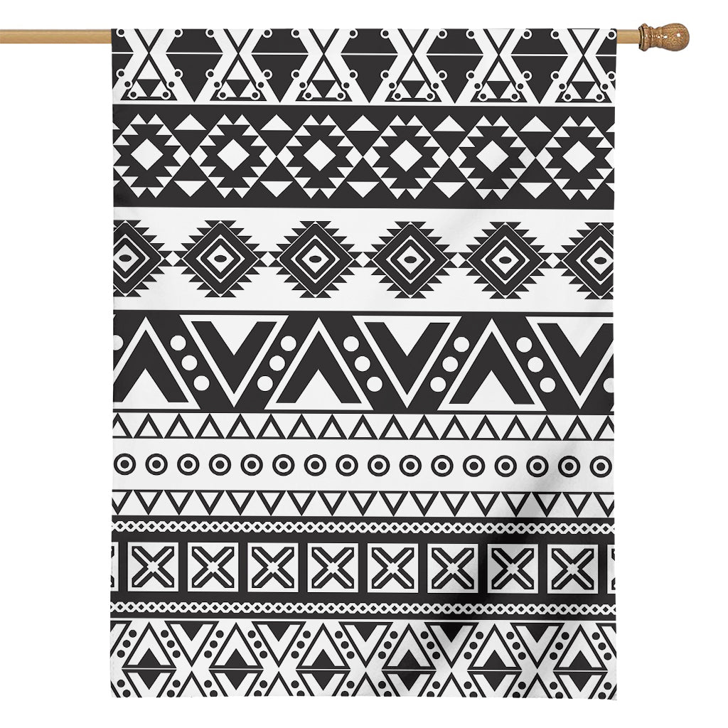 Dark Grey Aztec Pattern Print House Flag