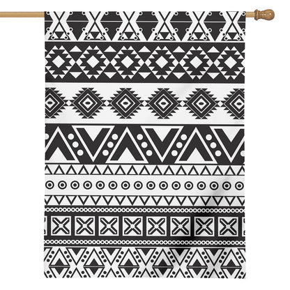 Dark Grey Aztec Pattern Print House Flag