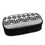 Dark Grey Aztec Pattern Print Insulin Cooler Travel Case