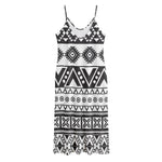Dark Grey Aztec Pattern Print Jersey Midi Cami Dress