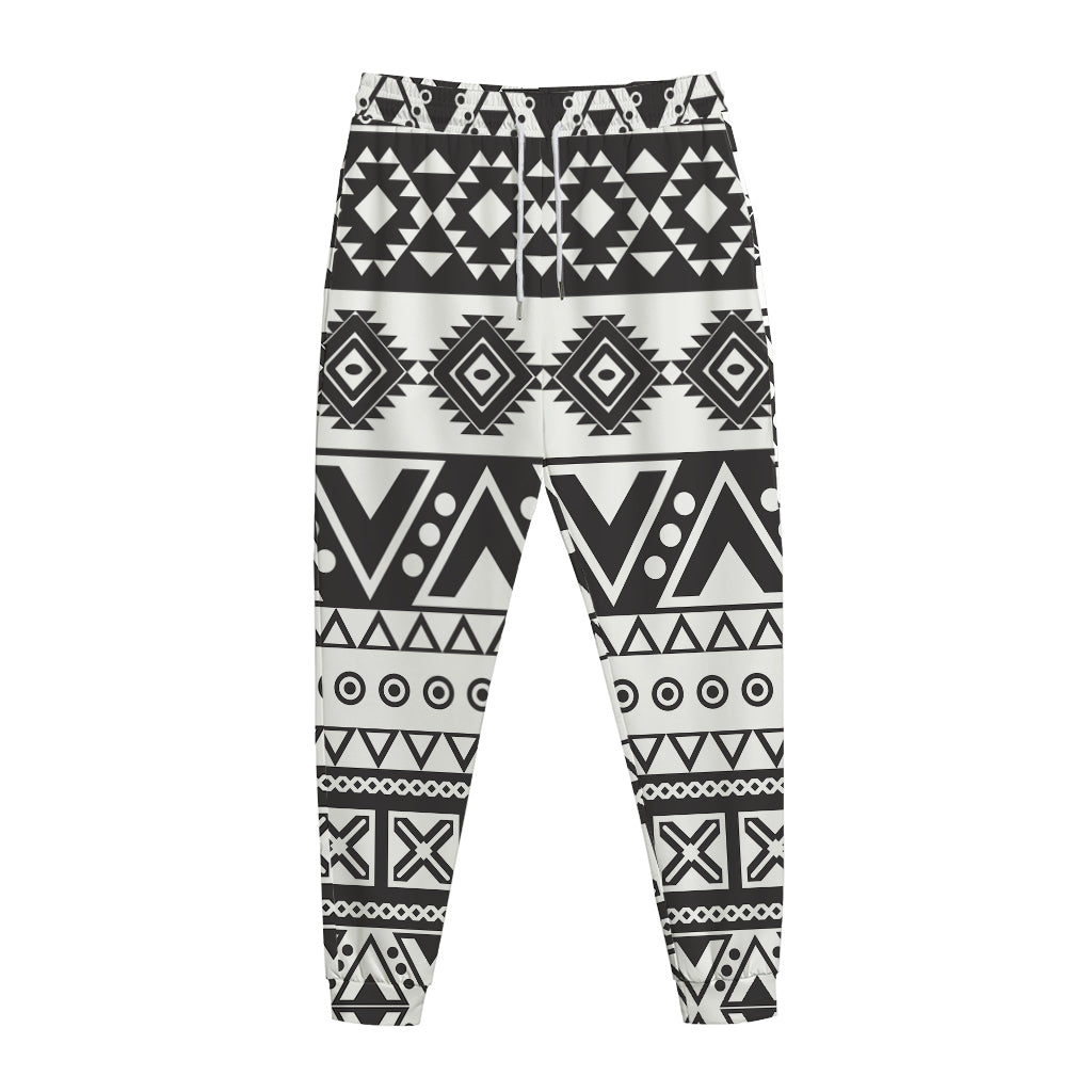 Dark Grey Aztec Pattern Print Jogger Pants